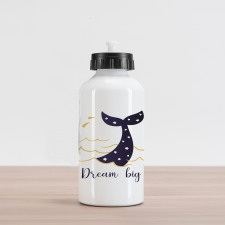 Words and Mermaid Tail Aluminum Water Bottle