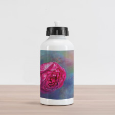 Close up Rose Bud Artwork Aluminum Water Bottle