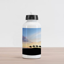 Men on Camels at Sunset Aluminum Water Bottle