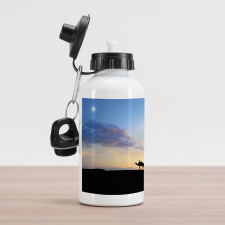 Men on Camels at Sunset Aluminum Water Bottle