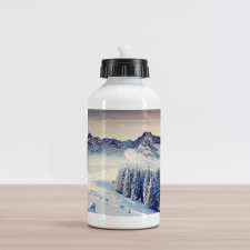 Snowy Winter View Aluminum Water Bottle