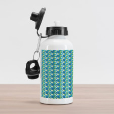 Quirky Doodle Shapes Lines Aluminum Water Bottle