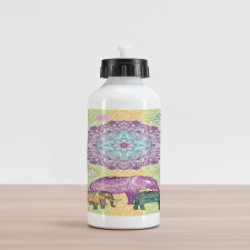 Eastern Elephants Flowers Aluminum Water Bottle