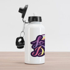 Colorful Bubbly Text Aluminum Water Bottle