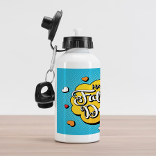 Colorful Comic Wording Aluminum Water Bottle