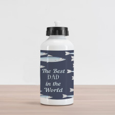 Horizontal Fish Motifs Aluminum Water Bottle