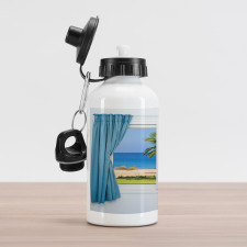 Shore Palm Tree Island Aluminum Water Bottle