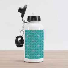 Fleur De Lis Pattern Aluminum Water Bottle