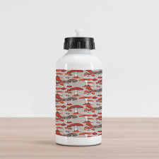 Jungle Fall Mushrooms Aluminum Water Bottle