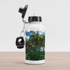 Hawaii Island Palm Tree Aluminum Water Bottle