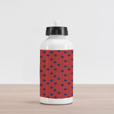 Flowers Vertical Lines Art Aluminum Water Bottle