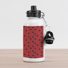 Flowers Vertical Lines Art Aluminum Water Bottle