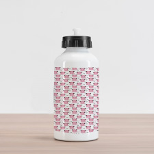 Pigs Polka Dots Lines Aluminum Water Bottle