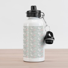 Llama in Cartoon Style Aluminum Water Bottle