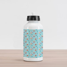 Animals in Winter Clothing Aluminum Water Bottle