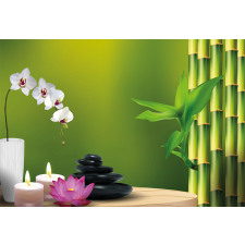 Bamboo Flower Orchid Stone Aluminum Water Bottle