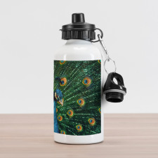 Portrait of the Peacock Aluminum Water Bottle