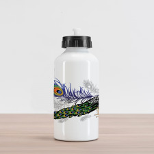 Wild Peacock Feather Aluminum Water Bottle