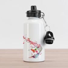 Colorful Notes Butterfly Aluminum Water Bottle