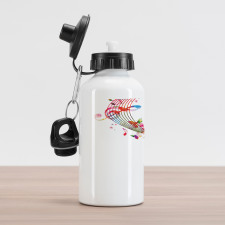 Colorful Notes Butterfly Aluminum Water Bottle