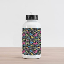 Butterflies on Zebra Aluminum Water Bottle