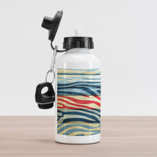 Country Zebra on Wood Aluminum Water Bottle