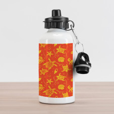 Yellow Turtles Crabs Aluminum Water Bottle