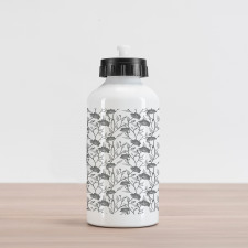 Blooming Flowers Buds Art Aluminum Water Bottle