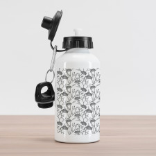 Blooming Flowers Buds Art Aluminum Water Bottle