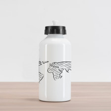 Sketch Outline Aluminum Water Bottle