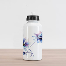 Retro Flowers Aluminum Water Bottle