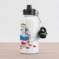 Alice with Cup Aluminum Water Bottle