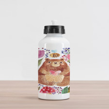 Bear with Flowers Aluminum Water Bottle
