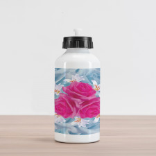 Graphic Roses and Lilies Aluminum Water Bottle