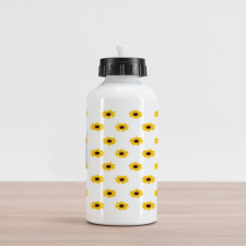 Sunflower Pattern Nature Aluminum Water Bottle