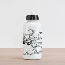 Hipster Animal Sketch Aluminum Water Bottle