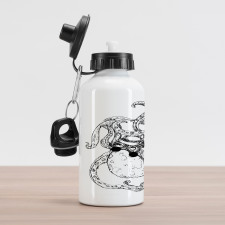Hipster Animal Sketch Aluminum Water Bottle