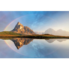 Rainbow over Mountain Aluminum Water Bottle