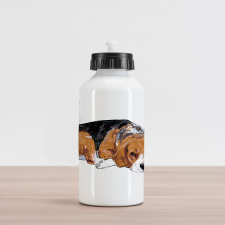 Sketch Like Drawing of Dog Aluminum Water Bottle