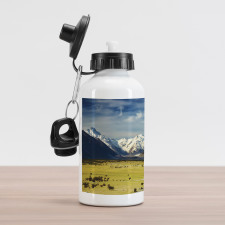 Snowy Mountains Alps Aluminum Water Bottle