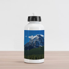 Snowy Peaks Trees Park Aluminum Water Bottle