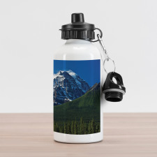 Snowy Peaks Trees Park Aluminum Water Bottle