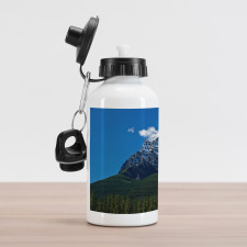 Snowy Peaks Trees Park Aluminum Water Bottle