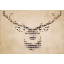 Deer Portrait with Dots Aluminum Water Bottle