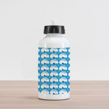 Sunrays Waves Clouds Circles Aluminum Water Bottle