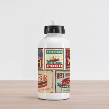 Retro Mexican Tin Sign Aluminum Water Bottle