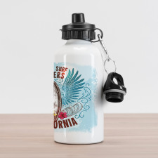 Sketchy Flowers Birds Aluminum Water Bottle