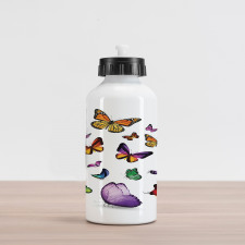 Flying Butterflies Aluminum Water Bottle