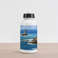 Daytime Wavy Rocky Sea Aluminum Water Bottle