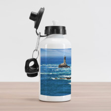 Daytime Wavy Rocky Sea Aluminum Water Bottle